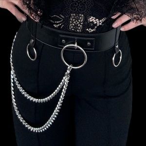 Disturbia Leather Chain Belt